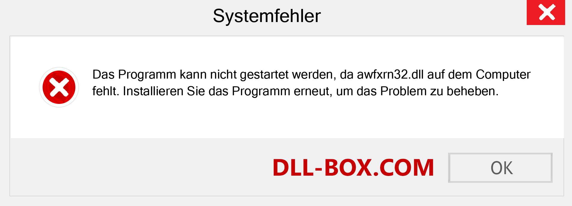 awfxrn32.dll-Datei fehlt?. Download für Windows 7, 8, 10 - Fix awfxrn32 dll Missing Error unter Windows, Fotos, Bildern