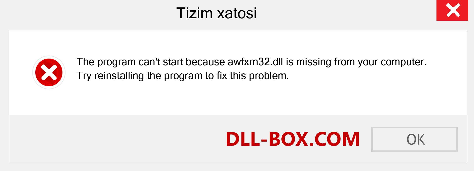 awfxrn32.dll fayli yo'qolganmi?. Windows 7, 8, 10 uchun yuklab olish - Windowsda awfxrn32 dll etishmayotgan xatoni tuzating, rasmlar, rasmlar